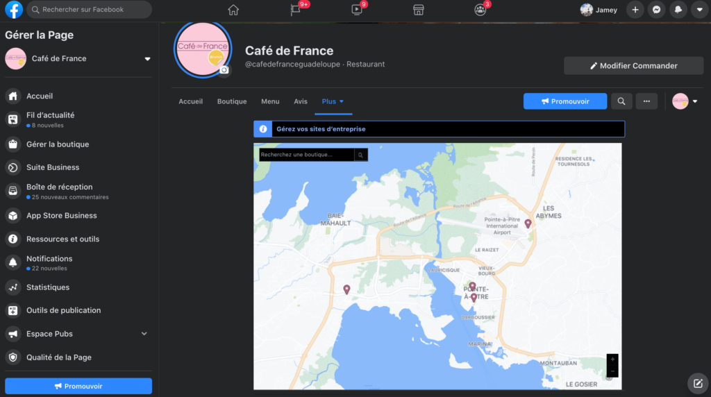 facebook lieux