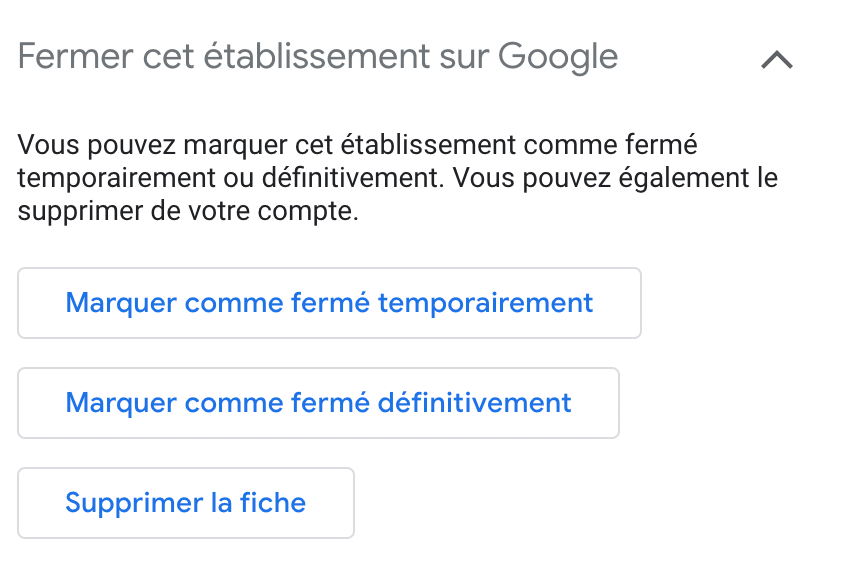 fermer un établissement sur Google