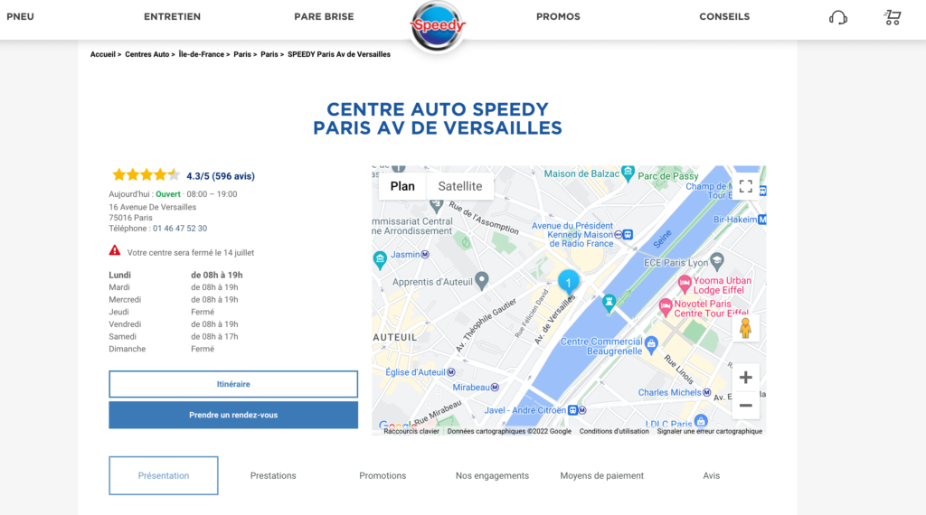 store locator page locale