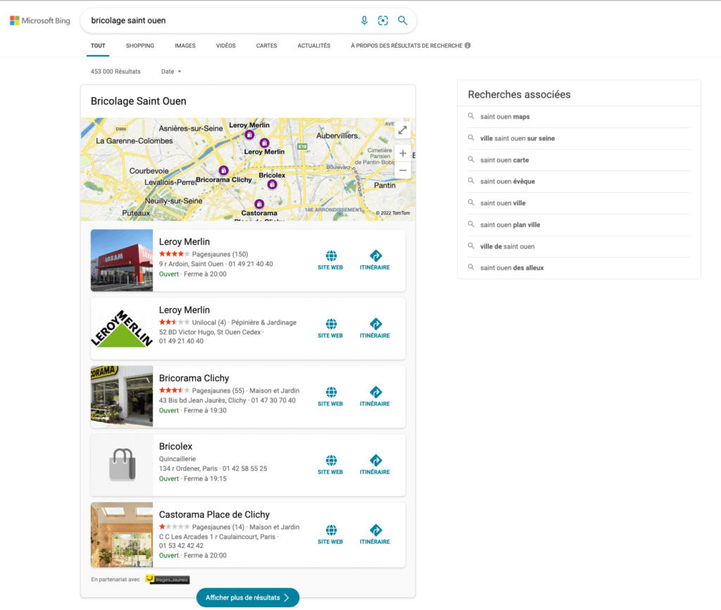 referencement local bing