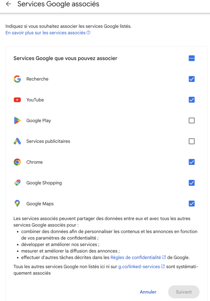Services associés Google dmA